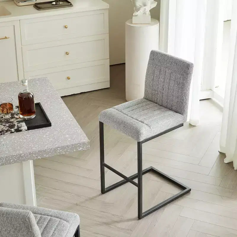 TUYOHW Vintage Bar Stool Set of 2,Counter Height Bar Stools with Metal Frame,26 Counter Stools for Kitchen Island & Home Bar