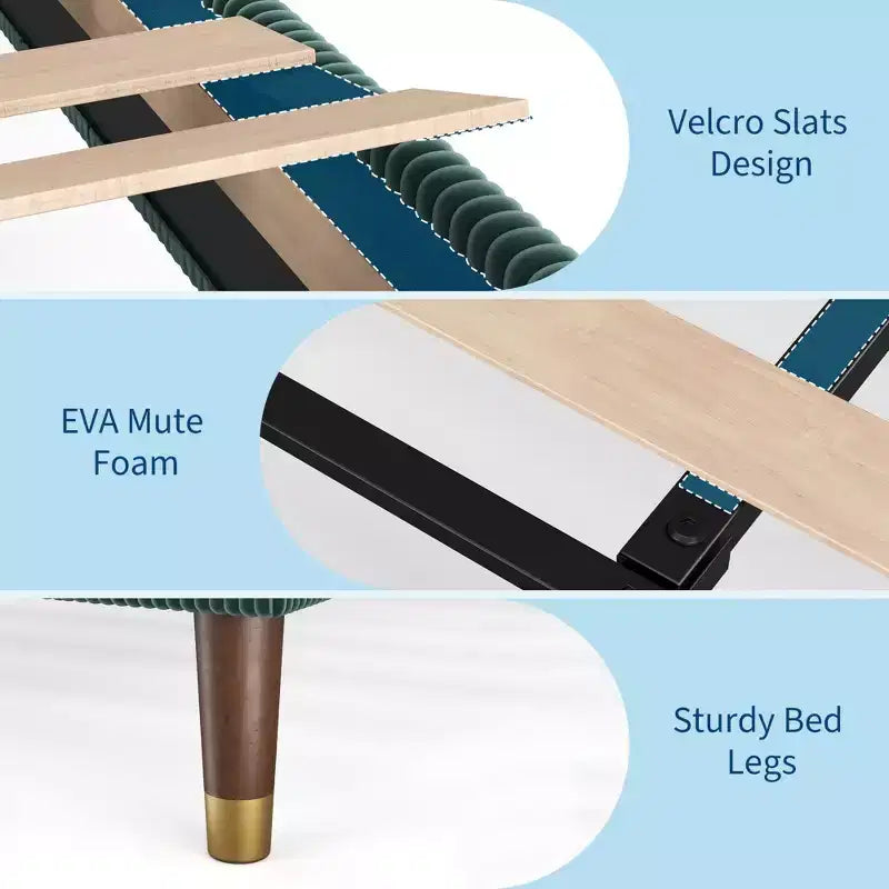Twin Platform Bed Frame with Headboard  Modern Wooden Slats Support, No Box Spring Needed, Noise-Free & Easy Assembly