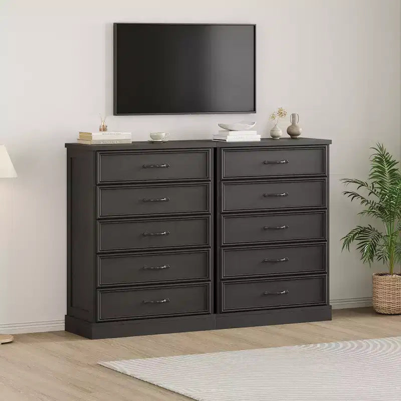 5 Dresser for Bedroom, Vertical Drawer Dresser with Storage Freestanding, Wooden Closet Storage Chest for Living Room, Bedroom, Entryway
