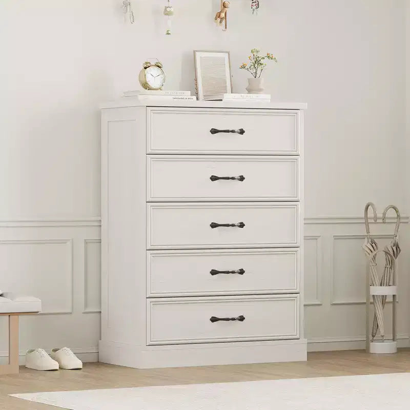 5 Dresser for Bedroom, Vertical Drawer Dresser with Storage Freestanding, Wooden Closet Storage Chest for Living Room, Bedroom, Entryway