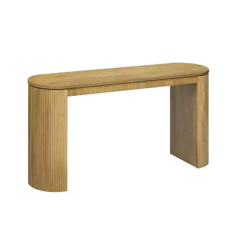TUYOHW Modern Curved Entryway TableConsole Table with Unique Vertical Stripe Design, Narrow Hallway Table for Living Room, Study, Entrance