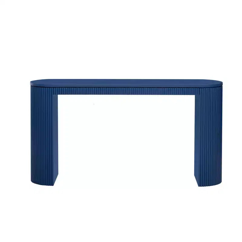 TUYOHW Modern Curved Entryway TableConsole Table with Unique Vertical Stripe Design, Narrow Hallway Table for Living Room, Study, Entrance