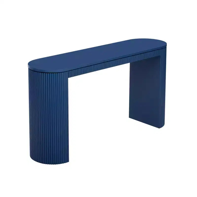 TUYOHW Modern Curved Entryway TableConsole Table with Unique Vertical Stripe Design, Narrow Hallway Table for Living Room, Study, Entrance