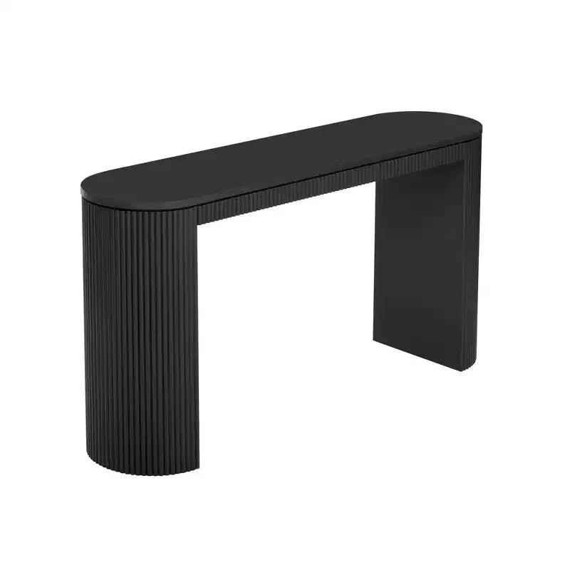 TUYOHW Modern Curved Entryway TableConsole Table with Unique Vertical Stripe Design, Narrow Hallway Table for Living Room, Study, Entrance