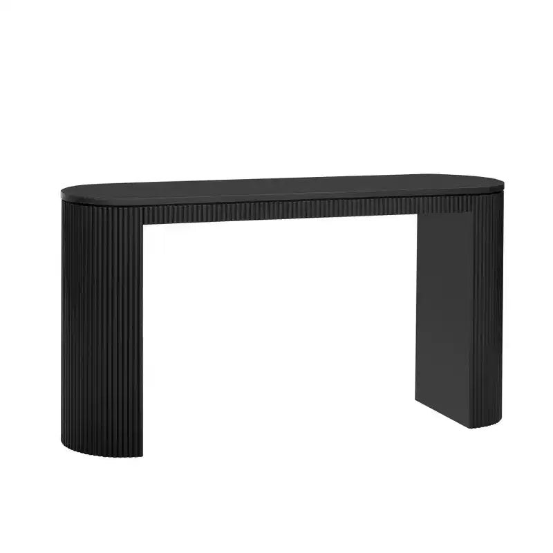 TUYOHW Modern Curved Entryway TableConsole Table with Unique Vertical Stripe Design, Narrow Hallway Table for Living Room, Study, Entrance