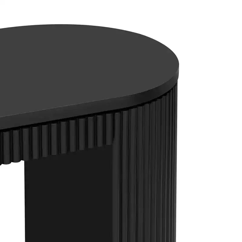 TUYOHW Modern Curved Entryway TableConsole Table with Unique Vertical Stripe Design, Narrow Hallway Table for Living Room, Study, Entrance