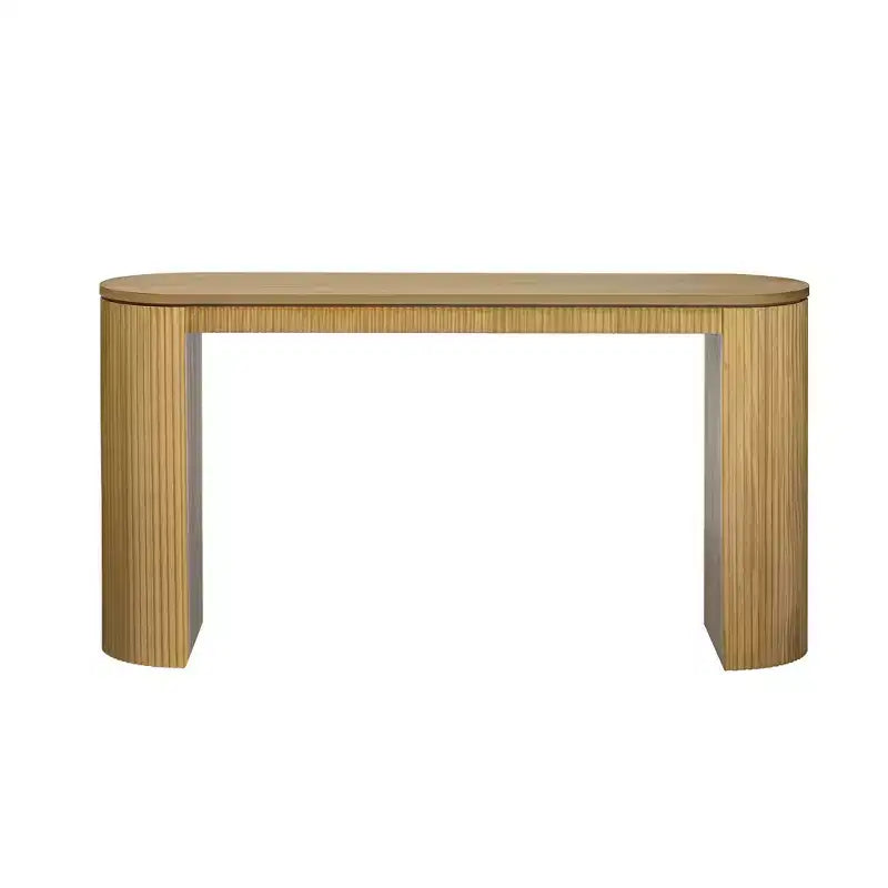 TUYOHW Modern Curved Entryway TableConsole Table with Unique Vertical Stripe Design, Narrow Hallway Table for Living Room, Study, Entrance