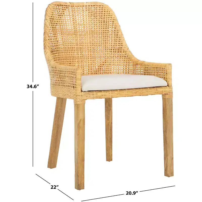 Altha Dining Chair W - DCH6506 - White/Natural - Safavieh