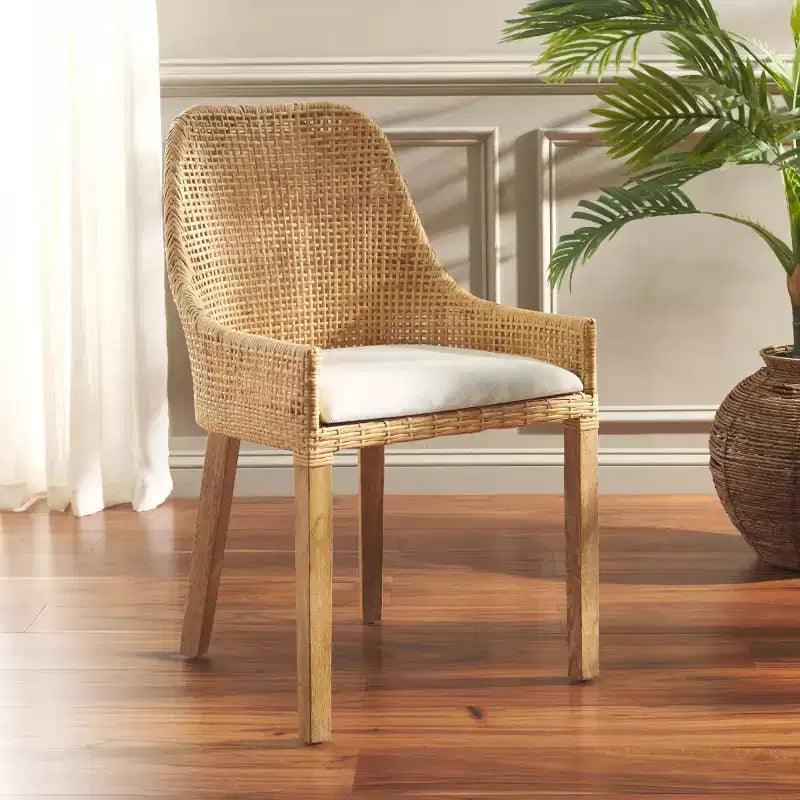Altha Dining Chair W - DCH6506 - White/Natural - Safavieh