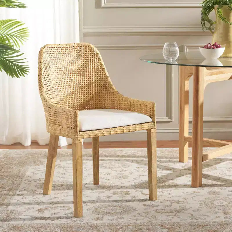 Altha Dining Chair W - DCH6506 - White/Natural - Safavieh