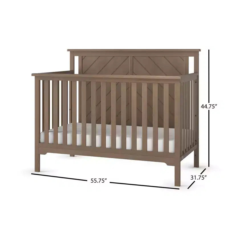 Child Craft Hampton Flat Top 4-in-1 Convertible Crib and Changing Table 2-Piece Nursery Set