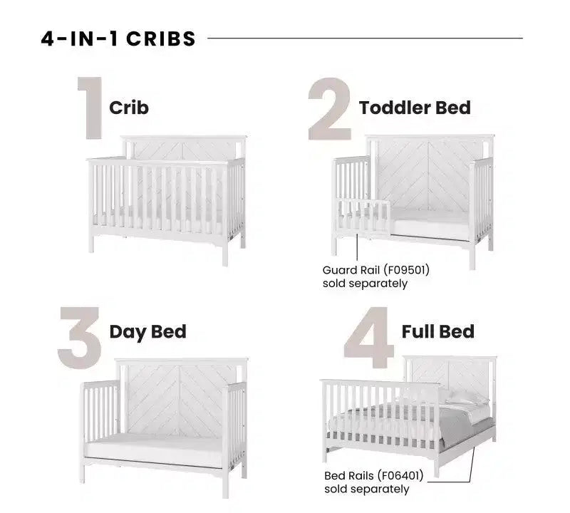 Child Craft Hampton Flat Top 4-in-1 Convertible Crib and Changing Table 2-Piece Nursery Set