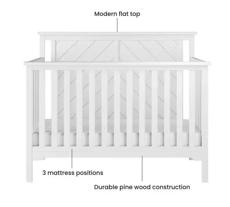 Child Craft Hampton Flat Top 4-in-1 Convertible Crib and Changing Table 2-Piece Nursery Set