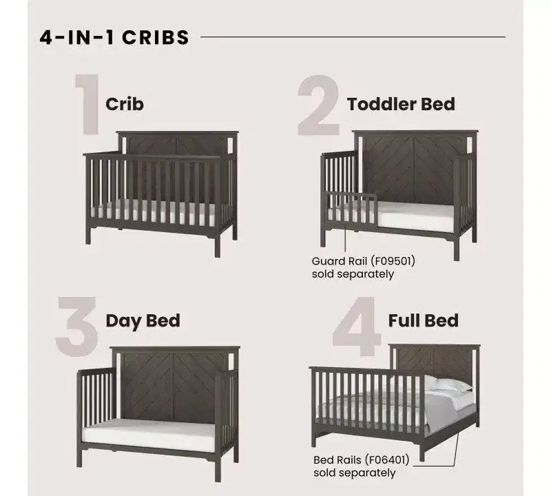 Child Craft Hampton Flat Top 4-in-1 Convertible Crib and Changing Table 2-Piece Nursery Set