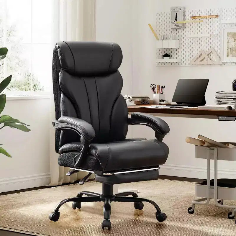Acekool Computer Gaming Chair, Ergonomic High Back Office Chair, Wide Heavy Duty Task Desk Chair, PU Leather, 500 lbs