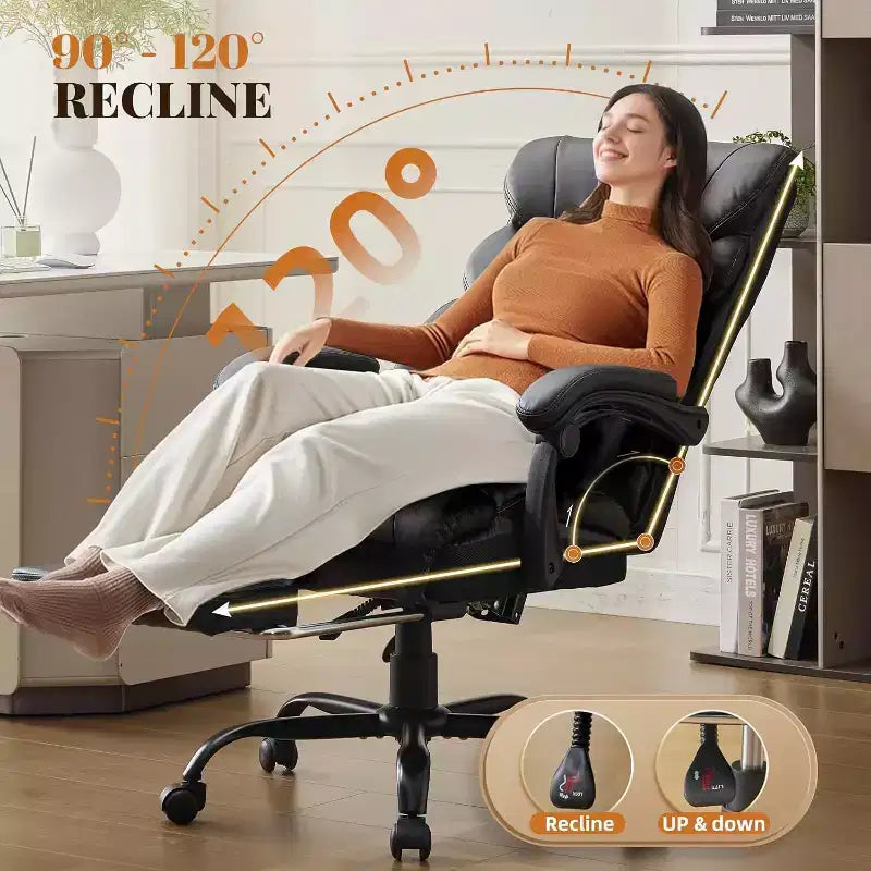 Acekool Computer Gaming Chair, Ergonomic High Back Office Chair, Wide Heavy Duty Task Desk Chair, PU Leather, 500 lbs