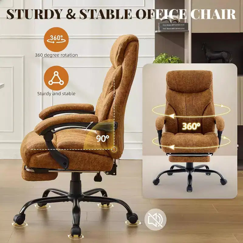 Acekool Computer Gaming Chair, Ergonomic High Back Office Chair, Wide Heavy Duty Task Desk Chair, PU Leather, 500 lbs