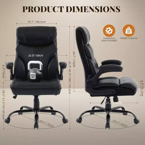 Chaise de jeu Acekool pour ordinateur, chaise de bureau ergonomique à dossier haut, chaise de bureau large et robuste, cuir PU, 226 kg