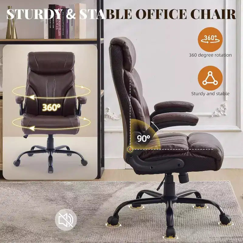 Acekool Computer Gaming Chair, Ergonomic High Back Office Chair, Wide Heavy Duty Task Desk Chair, PU Leather, 500 lbs