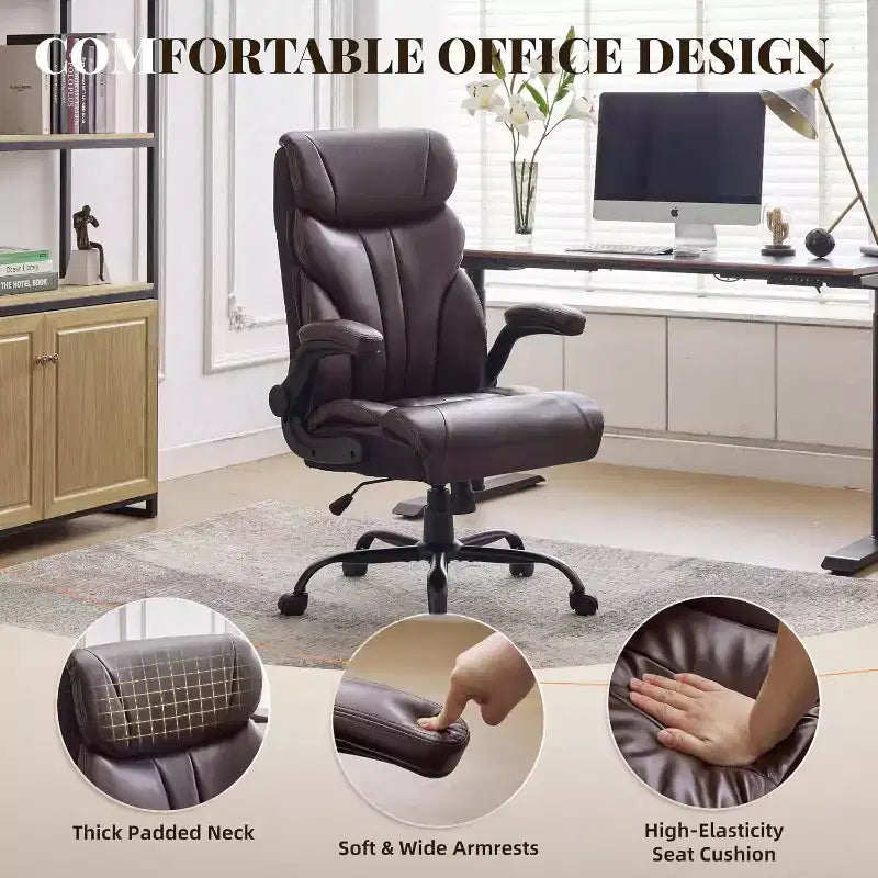 Acekool Computer Gaming Chair, Ergonomic High Back Office Chair, Wide Heavy Duty Task Desk Chair, PU Leather, 500 lbs