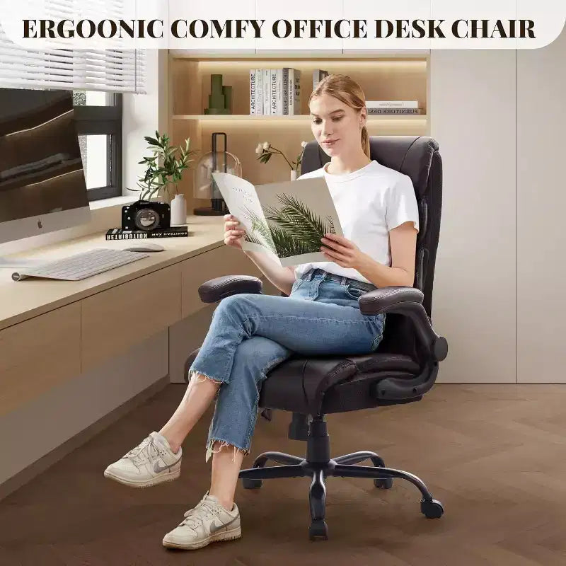 Acekool Computer Gaming Chair, Ergonomic High Back Office Chair, Wide Heavy Duty Task Desk Chair, PU Leather, 500 lbs