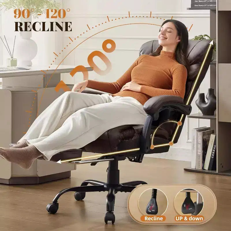 Acekool Computer Gaming Chair, Ergonomic High Back Office Chair, Wide Heavy Duty Task Desk Chair, PU Leather, 500 lbs