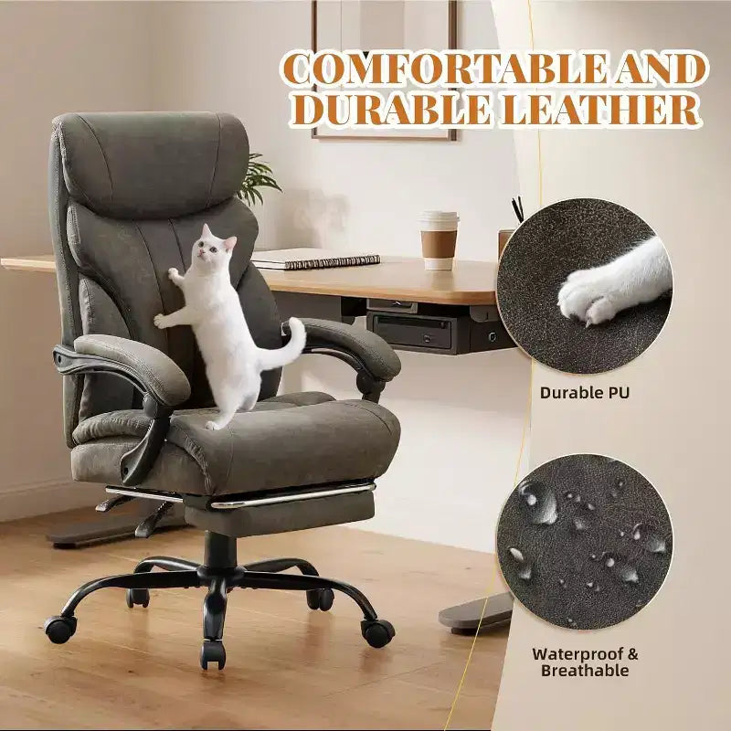 Acekool Computer Gaming Chair, Ergonomic High Back Office Chair, Wide Heavy Duty Task Desk Chair, PU Leather, 500 lbs