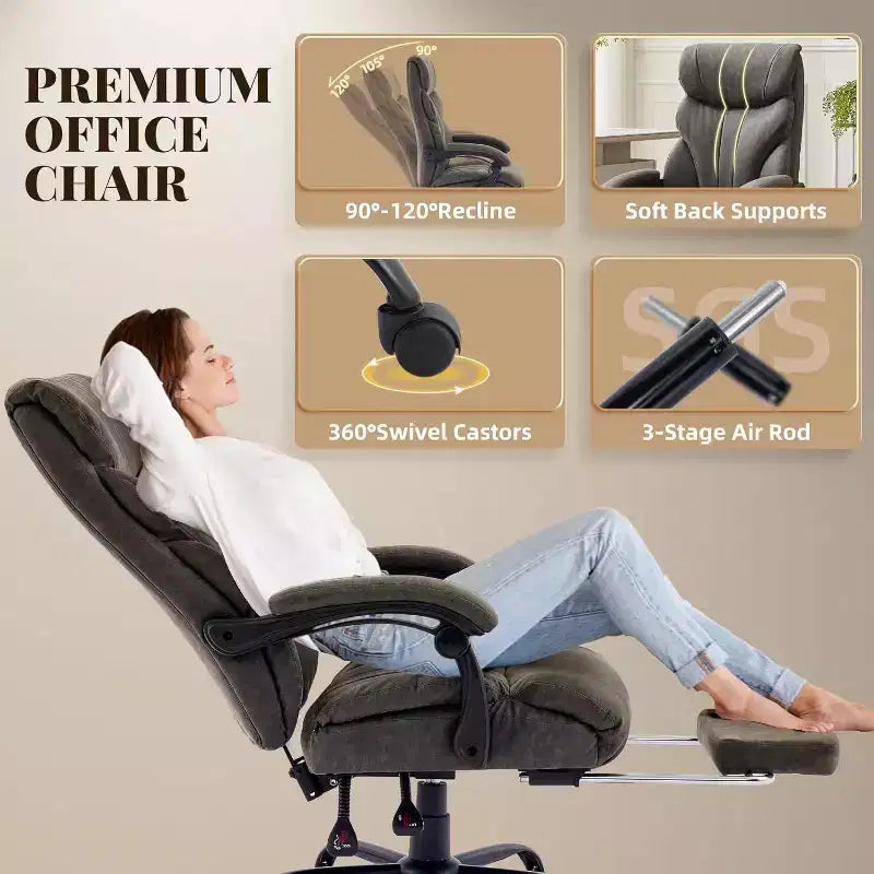 Acekool Computer Gaming Chair, Ergonomic High Back Office Chair, Wide Heavy Duty Task Desk Chair, PU Leather, 500 lbs