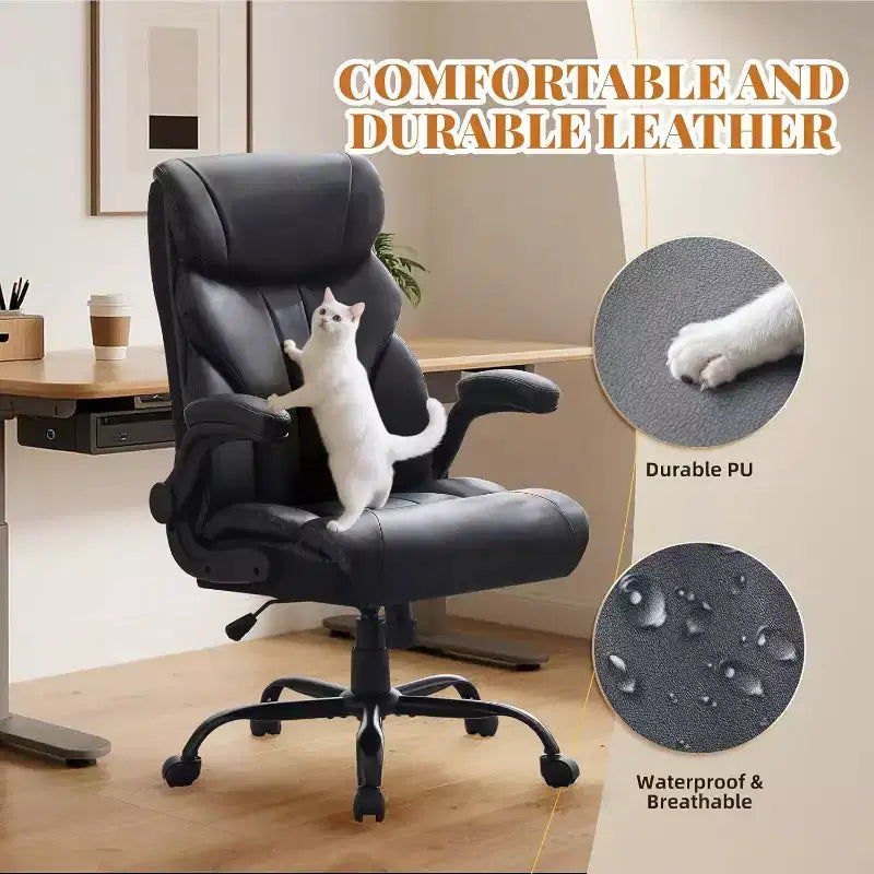 Acekool Computer Gaming Chair, Ergonomic High Back Office Chair, Wide Heavy Duty Task Desk Chair, PU Leather, 500 lbs