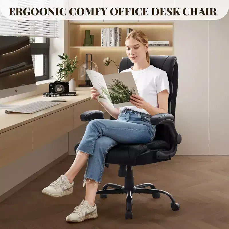 Acekool Computer Gaming Chair, Ergonomic High Back Office Chair, Wide Heavy Duty Task Desk Chair, PU Leather, 500 lbs