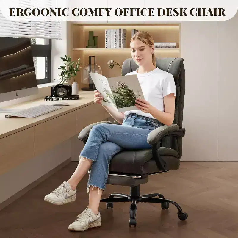 Acekool Computer Gaming Chair, Ergonomic High Back Office Chair, Wide Heavy Duty Task Desk Chair, PU Leather, 500 lbs