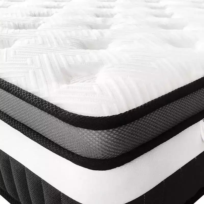 Mattress on Sale: 14 King Hybrid Mattress in a Box, Gel Memory Foam+Pocketed Coils, Cooling, Medium, Pressure Relief, Motion Isolation, CertiPUR-US