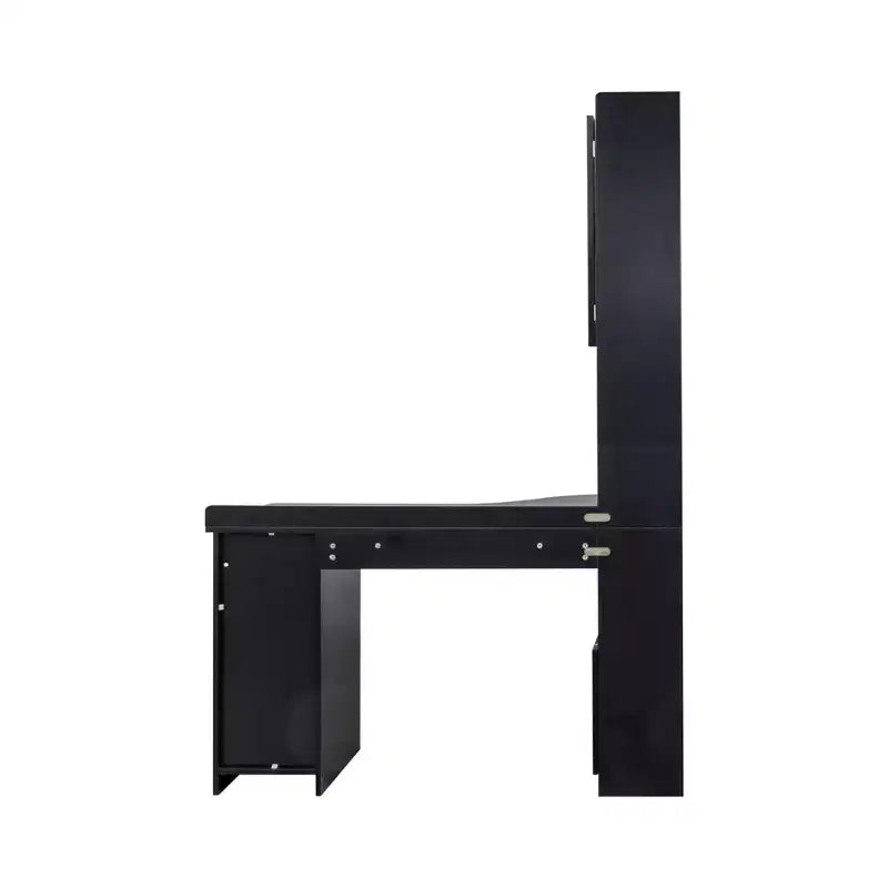 L Shaped Desk with Hutch, Corner Desk with Hutch and Drawers, Modern Computer Desk for Home Office Study Room, 2-in-1 Writing Study Table