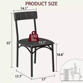 Four dining chair sets, with soft cushions and ergonomic high backs. Strong steel legs, suitable for dining rooms and kitchens. Black color.