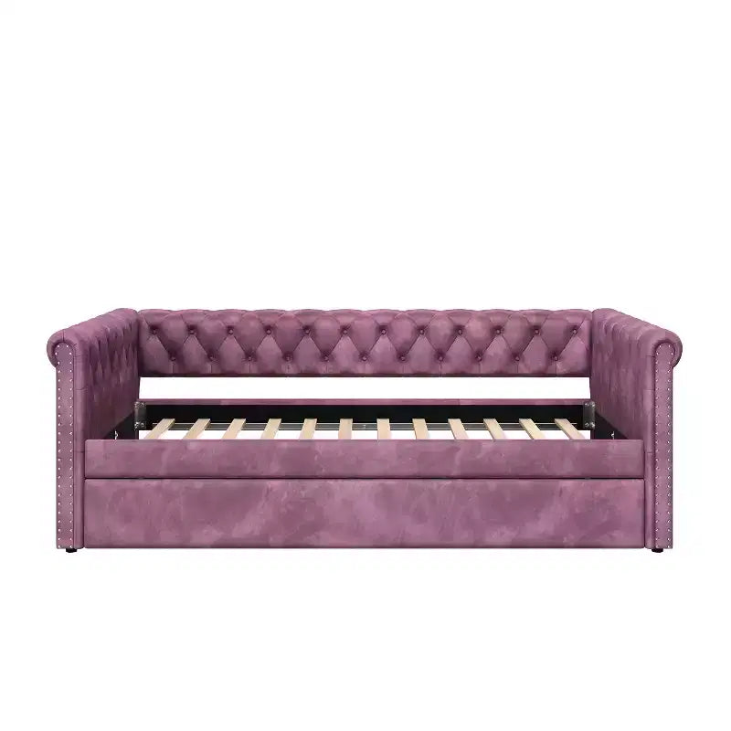 Christopher Knight Home Upholstered Tufted Button Velvet Daybed with Trundle