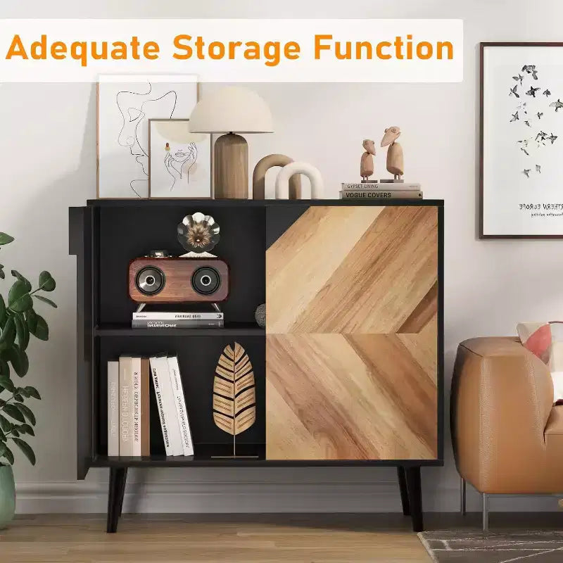Buffet Cabinet with Storage,Storage Cabinet with Decor Doors and Shelves,Sideboard Buffet for Hallway, Entryway, Living Room, or Kitchen