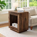 TUYOHW Rustic Walnut Finish Wood End Table,Heavy-Duty Nightstand with Ample Storage,Bedroom & Living Room Side Table