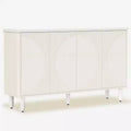 TUYOHW Modern White Sideboard Buffet Cabinet,Semicircle Design 4-Tier Storage with Anti-Tip Device for Living Room & Kitchen
