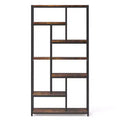 TUYOHW 79 Tall 7-Tier Bookcase,Large Open Shelf Display Unit with 10 Compartments - Modern Floor Standing Bookshelf for Living Room,Office,Brown