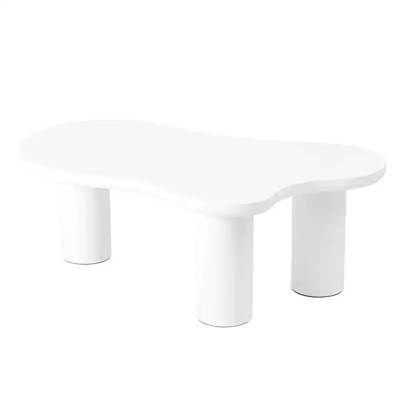 Cloud Shaped Coffee Table with 3 Legs, Modern Irregular Center Table for Living Room Bedroom Small Spaces
