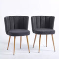 Set of 2 Upholstered Dining Chairs, Ergonomic Accent Chairs with Metal Legs for Living Room Dining Room