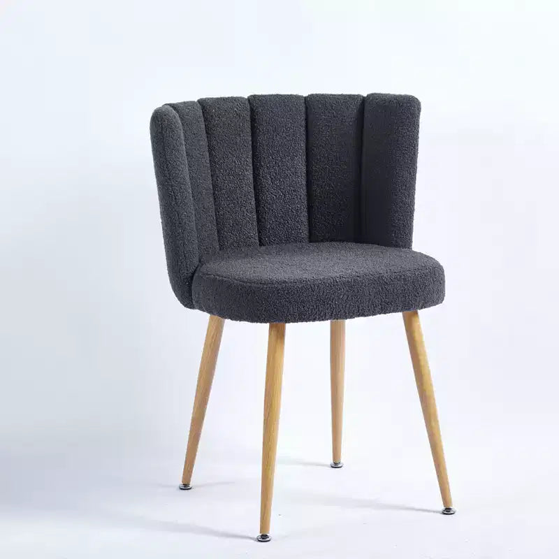 Set of 2 Upholstered Dining Chairs, Ergonomic Accent Chairs with Metal Legs for Living Room Dining Room