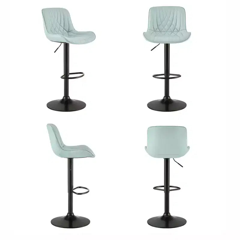 Roundhill Furniture Kovyn Contemporary Adjustable Barstool with Faux Leather Swivel Seats, Set of 2