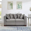 MAYEERTY 60.5 Modern Loveseater Sofa with Silver Nails Square Armrest Upholstered Velvet for Living Room Gray