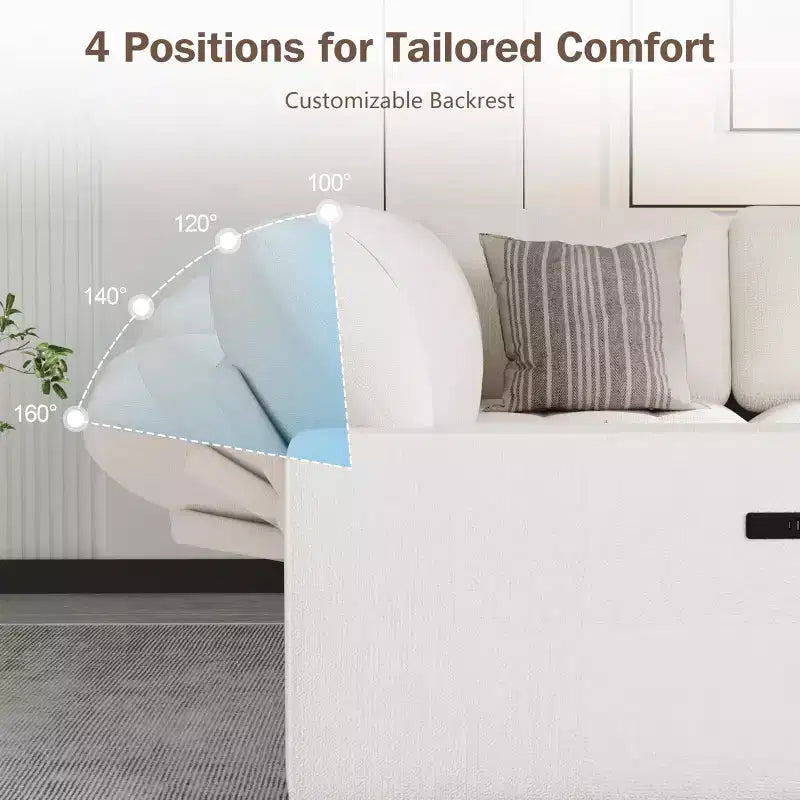 Dyonery 5 Seat L Shaped Modular Sectional Sleeper Sofa Bed with Pull Out Bed/USB Ports/Adjustable Backrest/Storage, Tool-Free Assembly