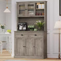 Pantry with Drawers and Adjustable Shelves, 71Tall Freestanding Kitchen Pantry Cabinet with Microwave Stand, Hutch Cabinet for Kitchen, Dining Room