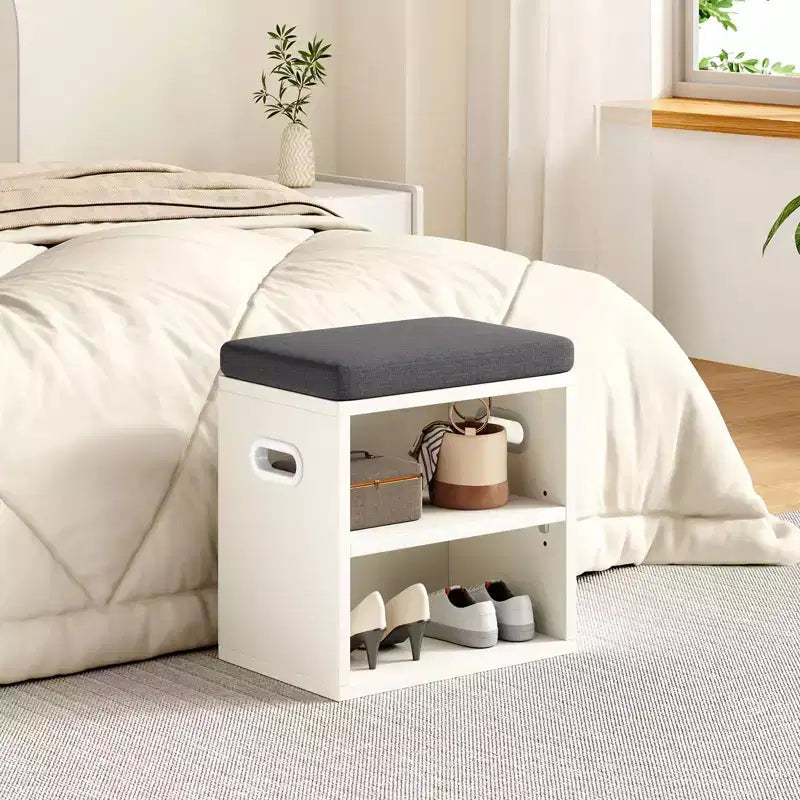 TUYOHW Cushioned Small Shoe Bench with Storage and Seating, Multi-color Entryway Shoe Rack, Versatile Shoe Organizer for Entryway