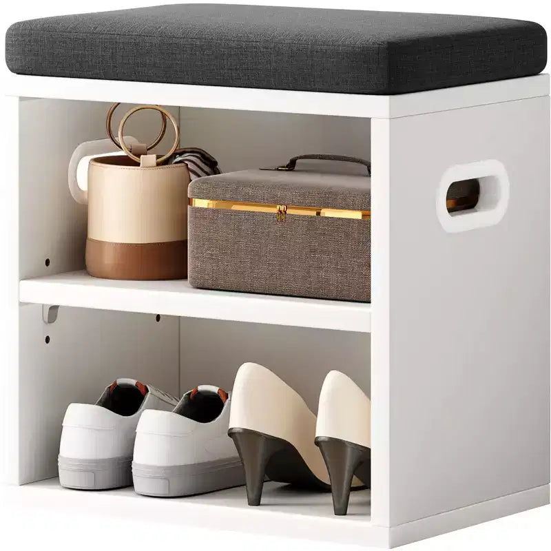 TUYOHW Cushioned Small Shoe Bench with Storage and Seating, Multi-color Entryway Shoe Rack, Versatile Shoe Organizer for Entryway