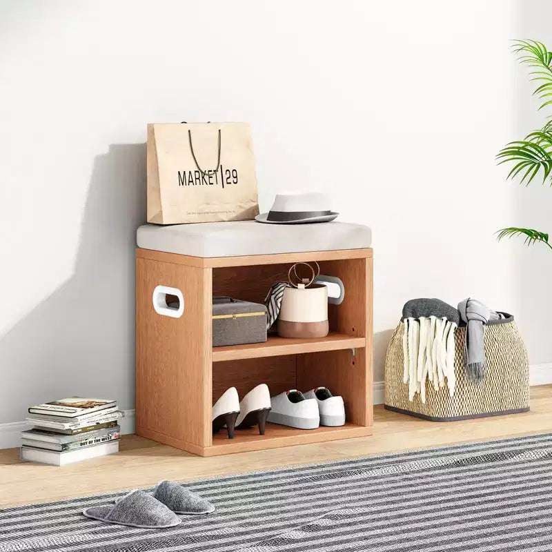 TUYOHW Cushioned Small Shoe Bench with Storage and Seating, Multi-color Entryway Shoe Rack, Versatile Shoe Organizer for Entryway