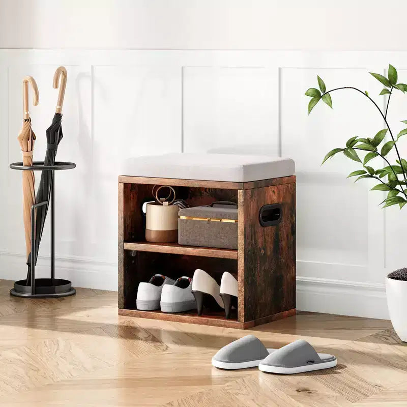 TUYOHW Cushioned Small Shoe Bench with Storage and Seating, Multi-color Entryway Shoe Rack, Versatile Shoe Organizer for Entryway
